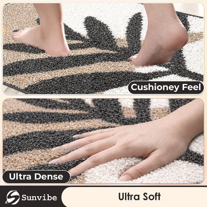 3D Microfiber Floor Mat | Ultra Soft & Super Absorbent Bath Mat | Anti-Slip Backing | Quick Dry Washable Rug for Bathroom, Kitchen & Bedroom