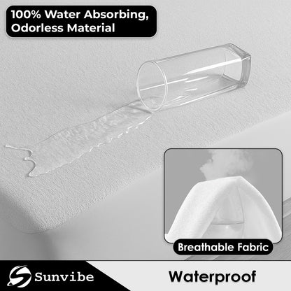 Mattress Protector – Waterproof, Breathable & Soft Cotton  (White)