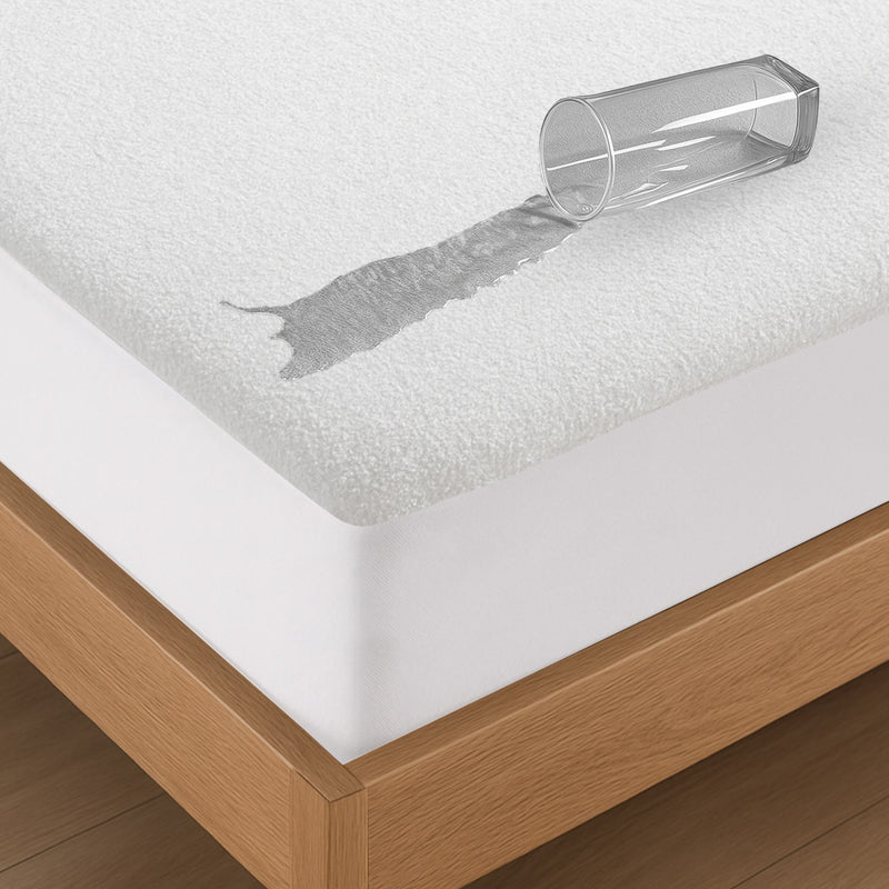 Mattress Protector – Waterproof, Breathable & Soft Cotton  (White)