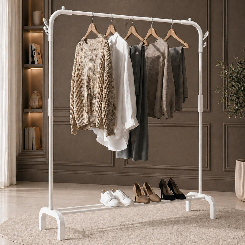 Sunvibe Premium Heavy-Duty Clothes Rack with Shoe Storage