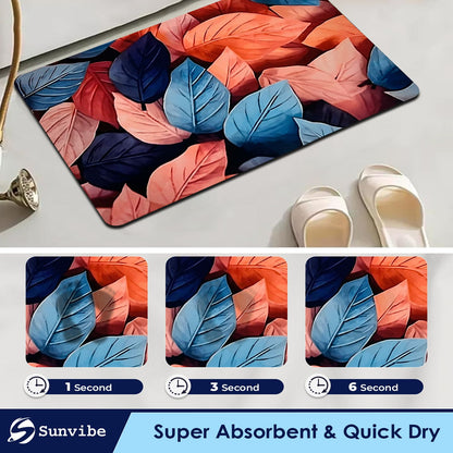 3D Anti-Skid Water-Soaking Mat: Perfect for Your Home (Pink Leaf)