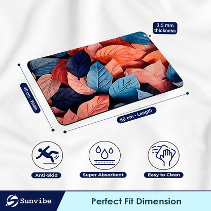 3D Anti-Skid Water-Soaking Mat: Perfect for Your Home (Pink Leaf)