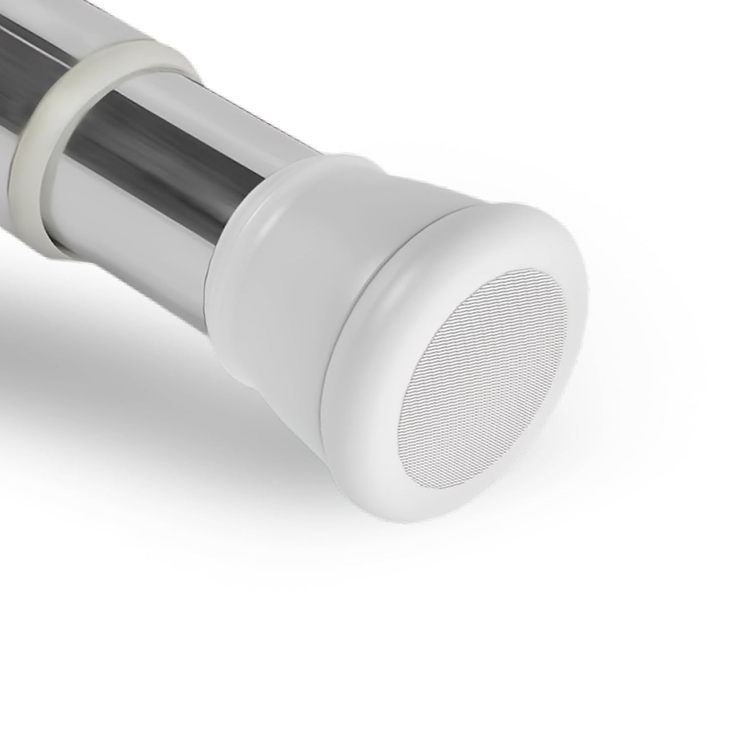 Extendable Shower Curtain Tension Rod – Non-Drilling, Anti-Skid Spring Pull Rod White-Silver