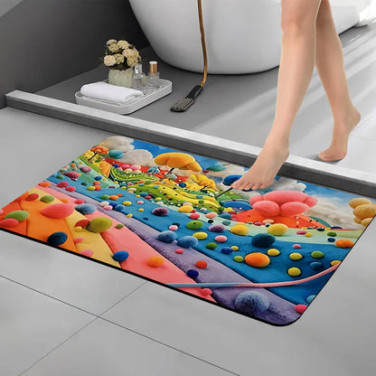 3D Anti-Skid Water-Soaking Mat: Perfect for Your Home (Yellow flower)
